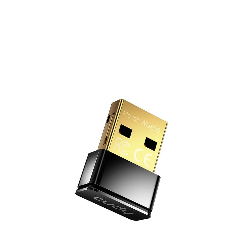 cudy محول واي فاي USB Cudy AC بسرعة 650 ميجابت في الثانية لجهاز الكمبيوتر، دونجل لاسلكي 5GHz/2.4GHz، محول واي فاي USB لجهاز اللابتوب - بحجم نانو، متوافق مع ويندوز XP / 7/8.x /10/11، ماك أو إس - Image 1